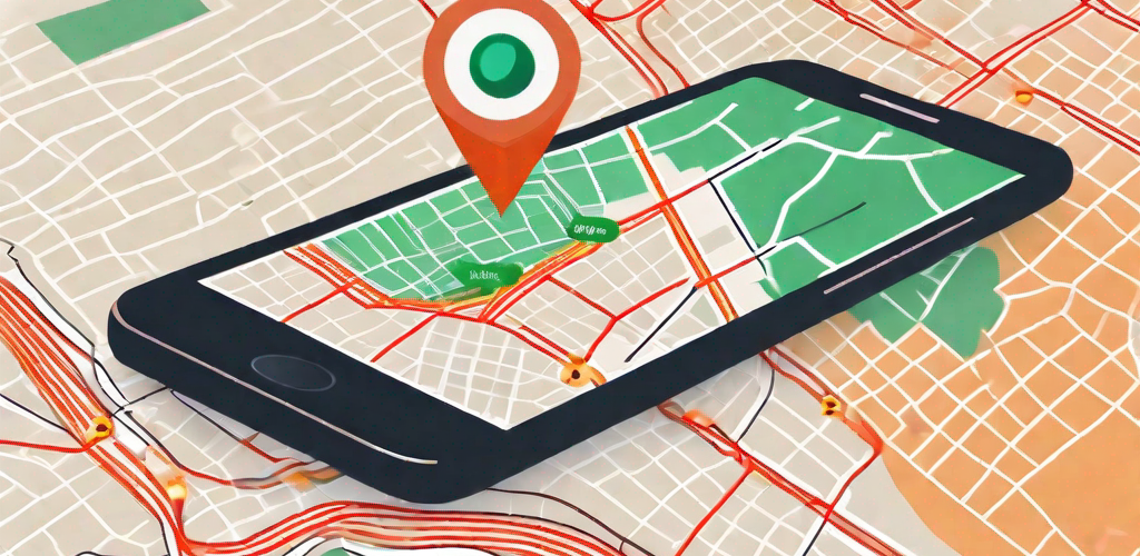 A smartphone with a gps map of mexico city
