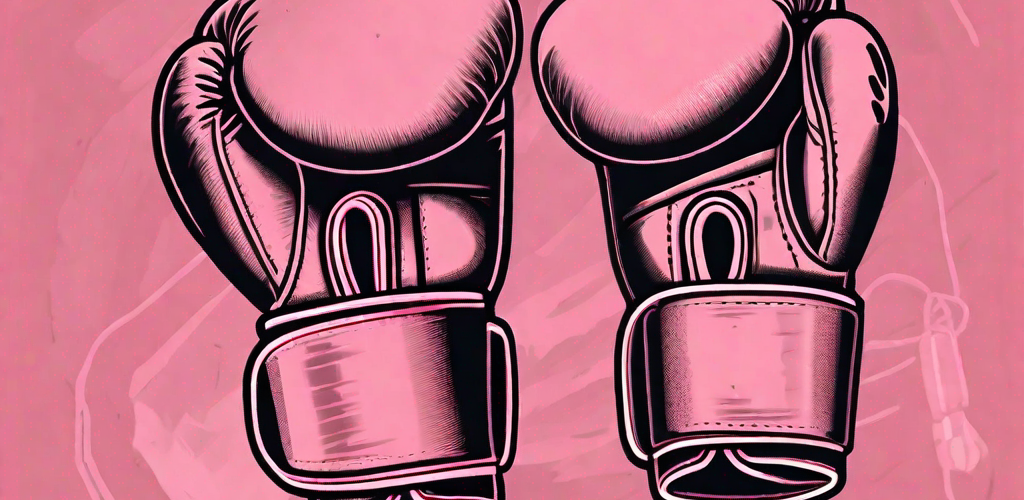 A pair of pink boxing gloves