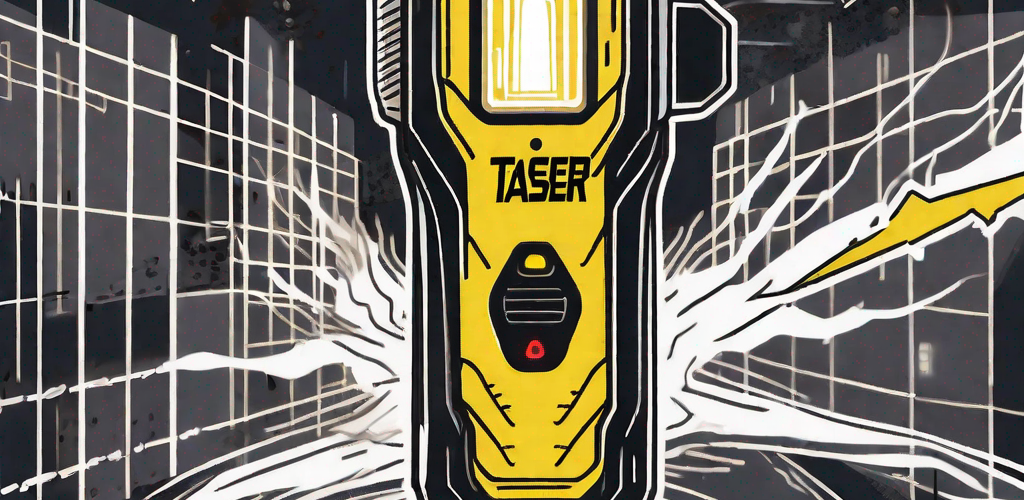 A taser with visible electric currents